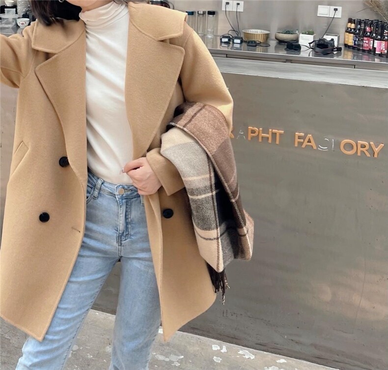 【现货】双面羊绒大衣冬季，其它，YNJDD