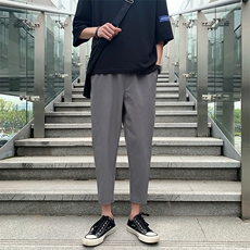 2025新/夏港风男士休闲裤9分长裤宽松店主风裤子哈伦裤薄8325/P45，男装休闲裤，电商B381-2