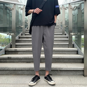 2025新/夏港风男士休闲裤9分长裤宽松店主风裤子哈伦裤薄8325/P45图片
