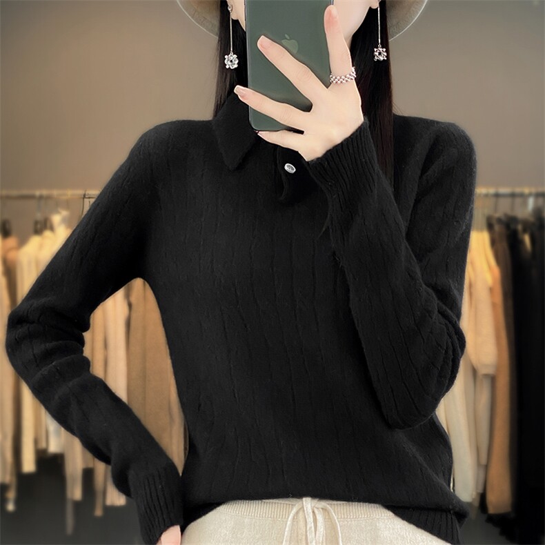 秋冬新款高级感百搭羊毛衫显瘦修身长袖针织衫，女装羊毛衫，暖钟情羊绒