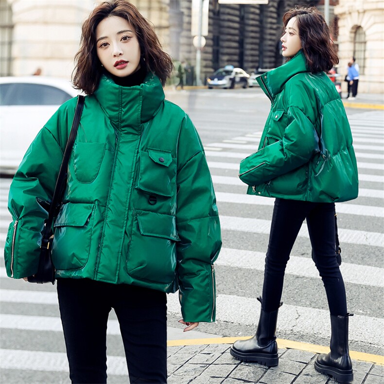 欧洲站短款羽绒服女2024年新款冬季亮面免洗小个子洋气外套白鸭绒,女装羽绒服,辉之琳