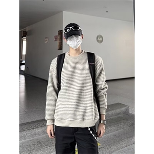 春秋季男士长袖t恤衫男装宽松韩版条纹体恤打底衫衣服ST713-P40图片
