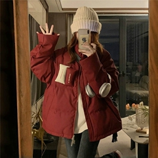 【升级款】美式魔术贴羽绒服PU棉衣加厚oversize棉服T606-P85官图，男装羽绒服，电商B245