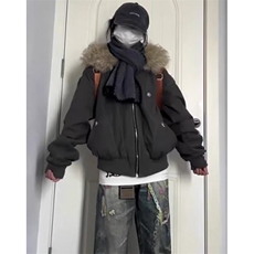 复古做旧座山雕加厚棉服男女宽松解构磨毛毛领外套MHT266，男装棉衣，星座1116A（原606A-3）