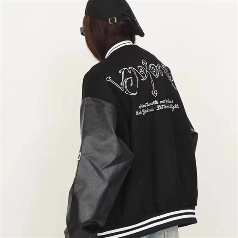 重磅狠货美式嘻哈hiphop街头羊毛呢pu皮重工刺绣棒球服JLS681,男装夹克,星座1116A（原606A-3）