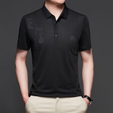 polo衫短袖男夏季冰丝免烫2023新款半袖上衣宽松翻领休闲t恤男装，男装T恤，电商B212（原钱塘6029）
