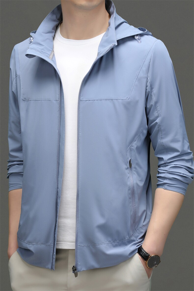 CSFA07113钱塘2020-3夏季男士时尚休闲可拆卸帽长袖防晒服P120,男装防晒衣,钱塘207-3
