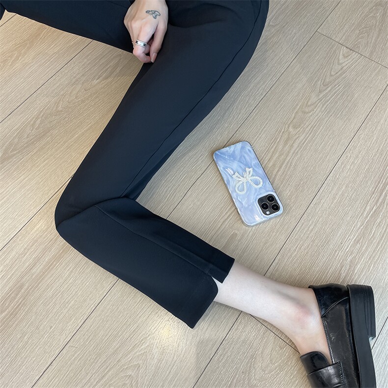 春夏新款黑色西装裤女小个子九分直筒烟管裤高腰八分职业小脚裤,女装休闲裤,云美莎专业女裤-全店现货