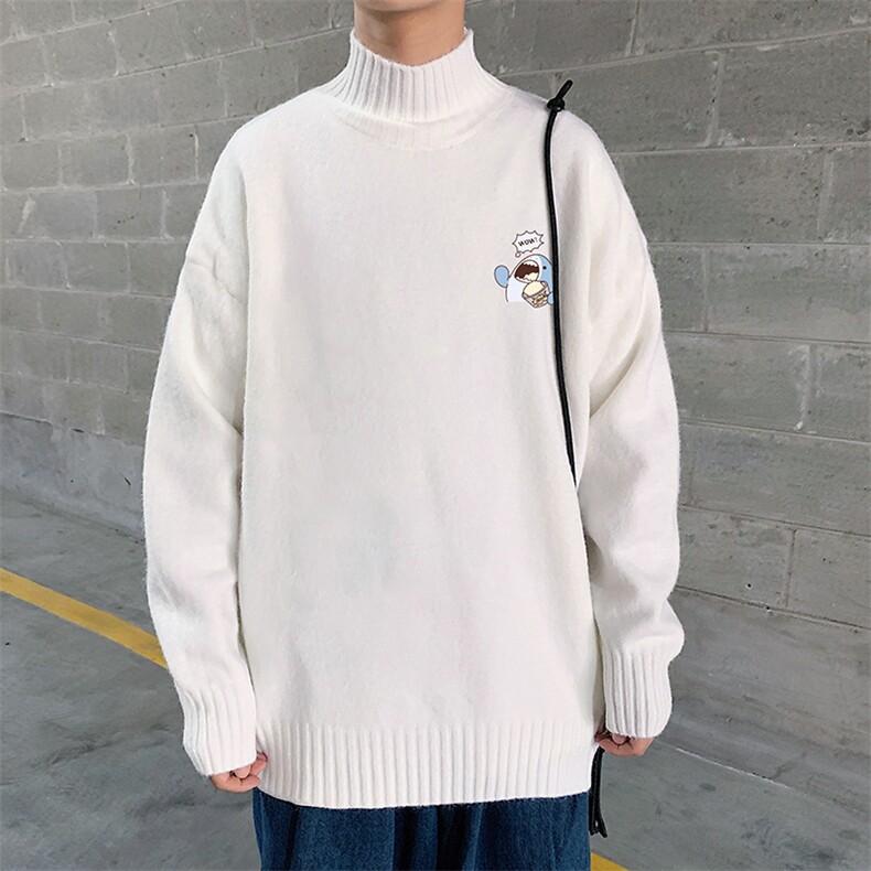 M18239-P45加绒款-P65半高领毛衣男士大码针织衫男毛线衣男,男装针织衫/毛衣,电商A040