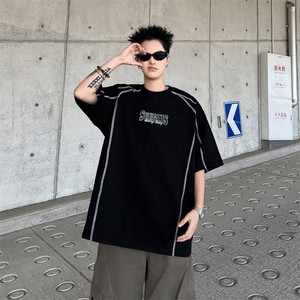 2025新款短袖t恤半袖圆领上衣学生班服街头百搭学院风T1854-P32