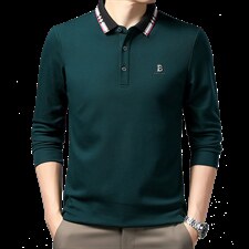 BJ21524钱塘2020-2中年男士春秋新款百搭商务休闲长袖T恤P65，男装T恤，钱塘207-2