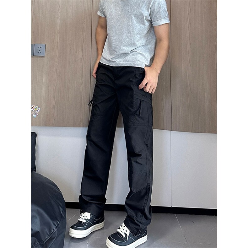 有大图自拍图美式速干工装裤男夏季小众设计感阔腿裤K41-P40,男装工装外套,电商A178