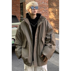 pu皮棉衣男冬季新款加厚棉服宽松面包服棉袄M7166P135控168，男装棉衣，电商A157