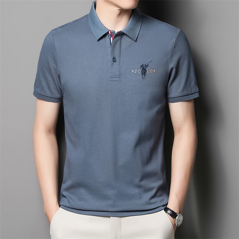 男士夏季短袖POLO衫2023新款时尚潮流简约纯棉短袖T恤男装上衣P50，男装Polo衫，星座1105-3