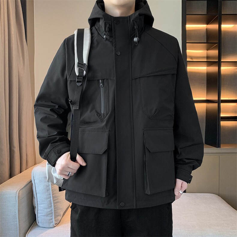 新款夹克男工装连帽纯色上衣冲锋衣外套A157B-J2526-特P85,男装夹克,电商A157B