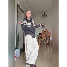 重磅秋冬北极绒开衫毛衣美式复古休闲慵懒风牛角扣针织衫连帽外套，男装针织衫/毛衣，电商A486