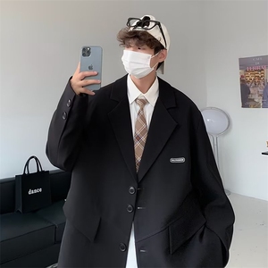 垂感西装外套男2024秋季高街潮牌潮流英伦风宽松小西服W3822-P57图片