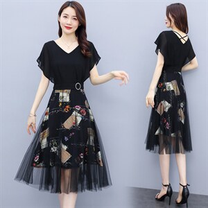 夏季连衣裙2025年新款女装大码显瘦洋气减龄品牌裙爆款，女装连衣裙，仁梯