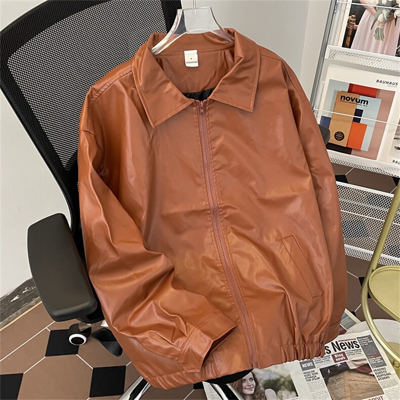 高品质春款男皮衣夹克杉宽松皮外套JK025P65,男装夹克,星座1013-1