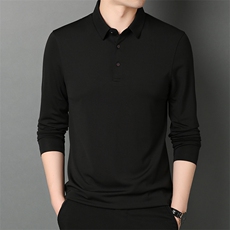 男士polo衫长袖t恤男春秋季打底衫翻领体恤商务男衣服时尚，男装T恤，电商B212（原钱塘6029）