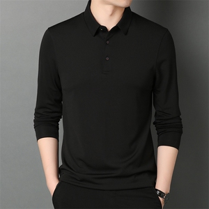 男士polo衫长袖t恤男春秋季打底衫翻领体恤商务男衣服时尚图片
