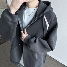WY610-P58美式潮牌宽松oversize拼接撞色开衫卫衣，男装卫衣，星座1503