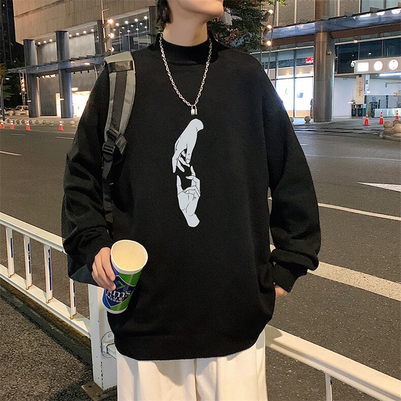 M18147-P45加绒款-P65半高领毛衣男士大码针织衫男毛线衣男,男装针织衫/毛衣,电商A040