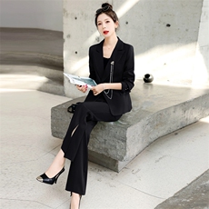现货职业减龄西装套装女秋新款时尚气质女神范工作服两件套，女装套装/套裙，韩美纤衣