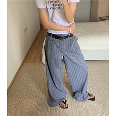 竖条纹宽松泡泡格休闲长裤D328-AK7711-P68，男装休闲裤，电商D328