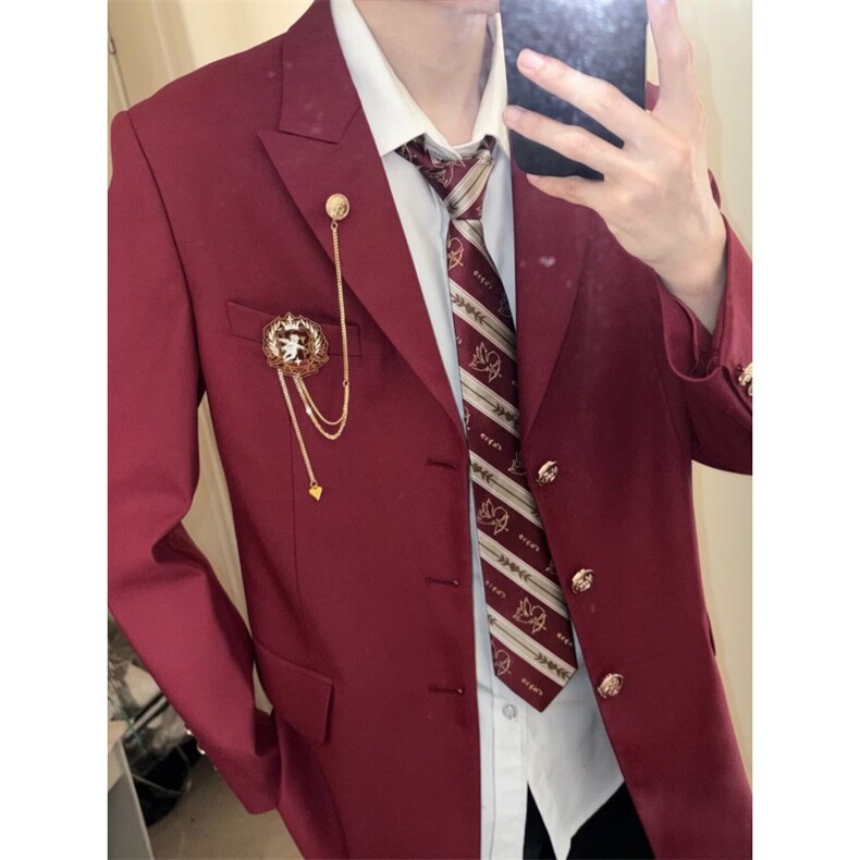 男生西装制服外套日系学院风校供感西服男女百搭班服外套套装,男装西服,星座601-1