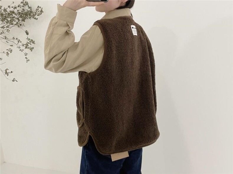 秋季新款—两穿羊羔毛马甲，女装马甲，吾十有五