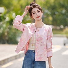 现货现货2026年春季新中式提花盘扣外套，女装短外套，艾仟回(原伊仟回)
