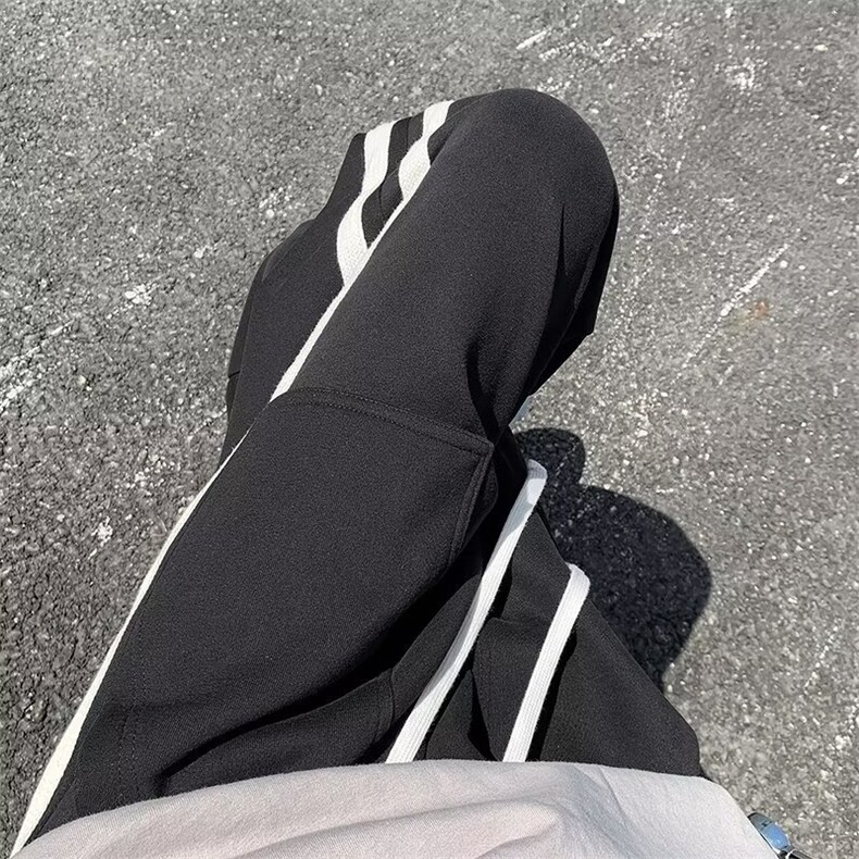 秋季卫裤男条纹拼接日系直筒潮R3038P32,男装休闲裤,星座1116-2