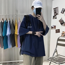 XZ115A-T06200克纯棉男女字母印花大码S-5XL10色T恤衫圆领半袖，男装T恤，星座115A-3