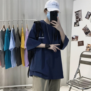 XZ115A-T06 200克纯棉男女字母印花大码S-5XL 10色T恤衫圆领半袖图片