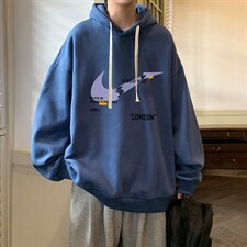 纯棉连帽卫衣男大码运动帽衫宽松薄WY2259-P35加绒款-P40，男装卫衣，电商A040