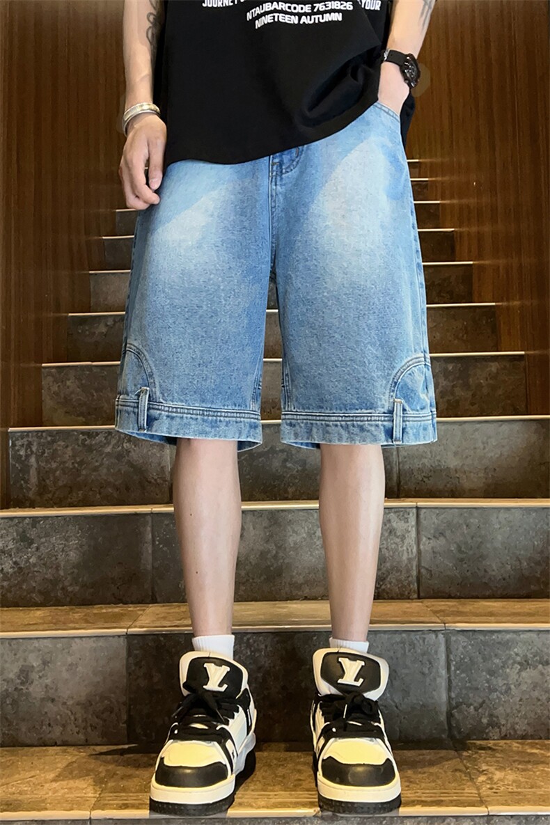 特批P35无差价夏新(你裤子穿反了)口袋倒装贴标牛仔短裤男ND8000,男装牛仔裤,电商A001-1