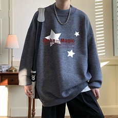 半高领毛衣男大码胖子针织衫毛线衣M18379-P45加绒款-P65，男装针织衫/毛衣，电商A040