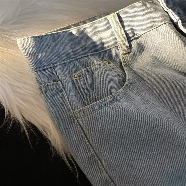 1506-1/KK1191/P37阔腿裤牛仔裤男新款百搭宽松显瘦直筒裤子潮图片