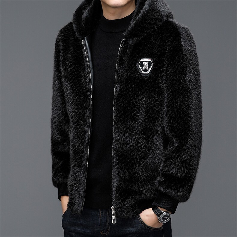 冬男士连帽外套中年商务休闲金貂绒夹克保暖上衣ZX8922-P255,男装夹克,星座1105-3