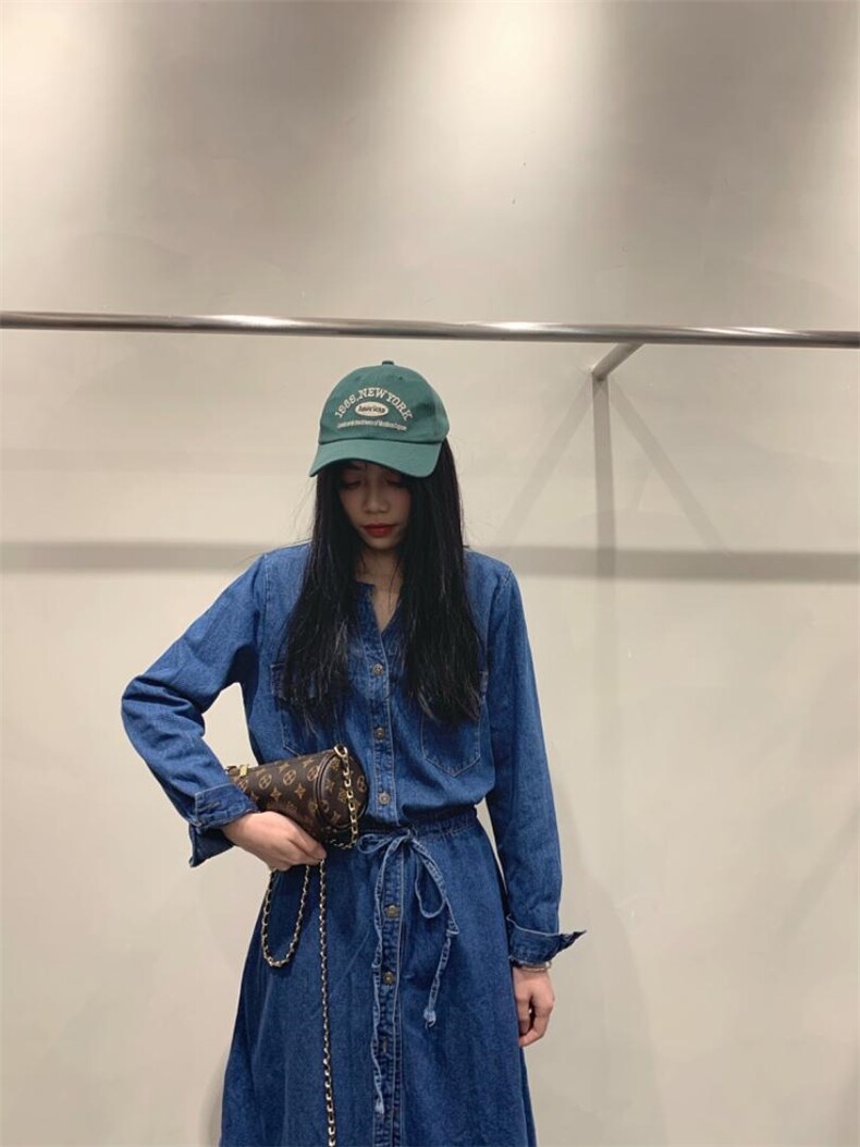 春季新款牛仔连衣裙，女装连衣裙，月光水岸