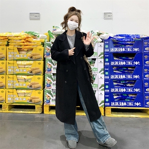 现货 赫本风黑色气质双面羊毛大衣 2C212-G20-P225-K328图片