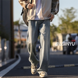 美式复古休闲牛仔裤男士潮流牌vibe痞帅直筒长裤子K870-特批-40图片