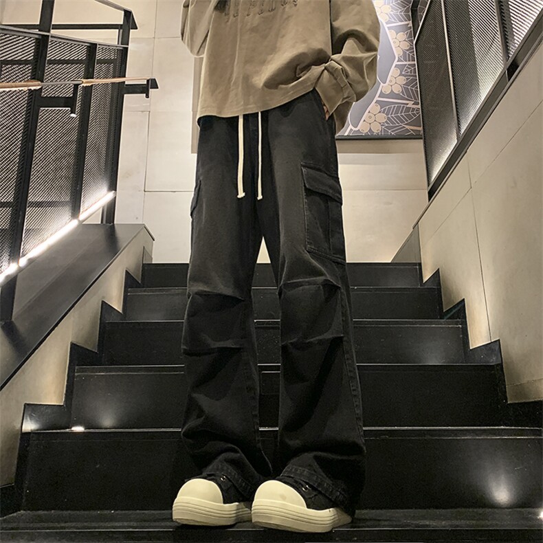 新款伞兵褶工装牛仔裤XZ604-KN14-P50控78,男装牛仔裤,星座604