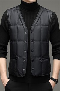 BD2101钱塘2020-2中年男士休闲简约纯色加厚羽绒服马甲P130图片