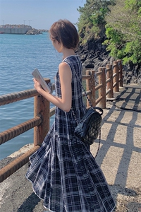 2025年夏季文艺复古宽松腰蛋糕裙时尚潮流图片