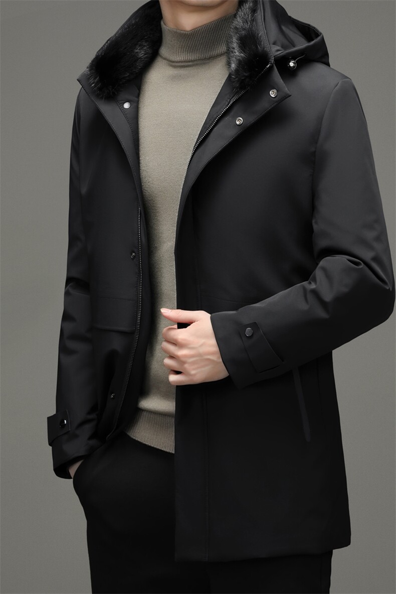 冬季新款羽绒服男士连帽可脱卸厚款保暖羽绒外套男SNDAF3332-P395,男装羽绒服,电商B212（原钱塘6029）