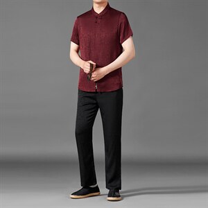 中老年男棉麻短袖中式唐装男风夏季亚麻套装MJ7226-P105图片