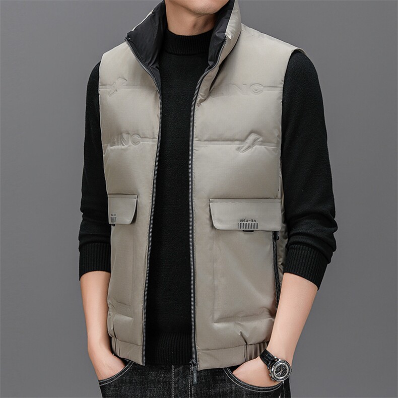 BZW2215钱塘2020-2百搭时尚休闲冬季厚款中年男士羽绒服马甲P160,男装羽绒服,钱塘207-2
