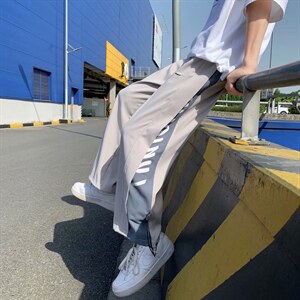 裤子男生夏季束脚九分裤潮牌高街ins港风宽松韩版潮休闲裤K26-P30图片